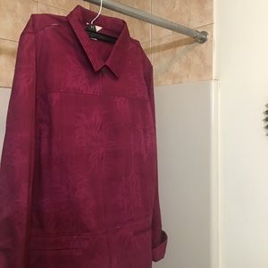 Burgundy zip up waist jacket